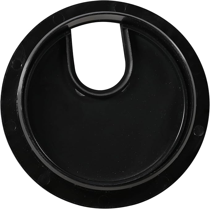 10 Pack Rok Hardware 3" (76mm) Black Round Computer Desk Table Port Wire Cable Cord Organizer Hole Cover Grommet, ROKRG3BLK
