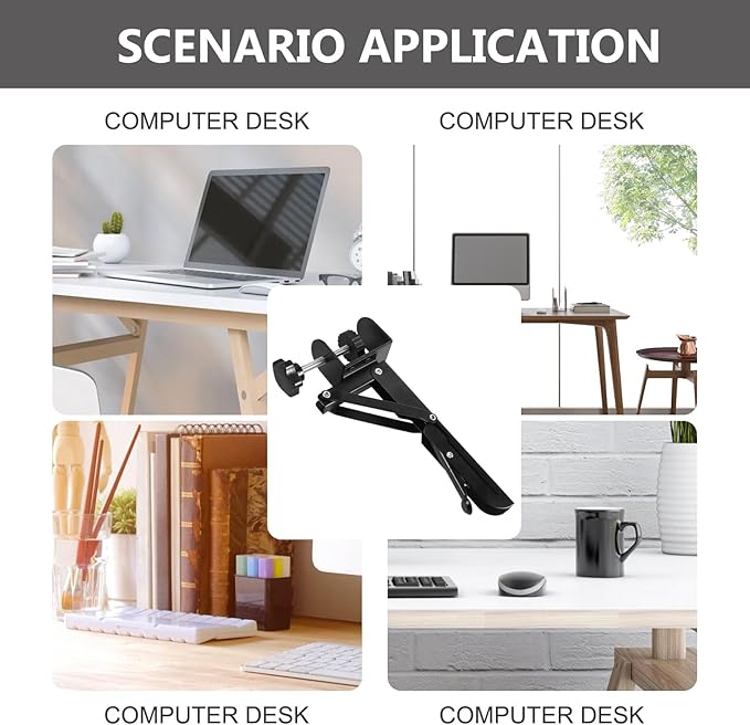 Angoily Folding Desktop Keyboard Tray Support Bracket Adjustable Clamp-on Keyboard Hand Support Portable Desk Extension Board 9.84X4.13X1.77In for Home and Office