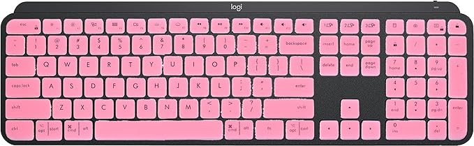 Dust-Proof Silicone Keyboard Skin Cover Compatible for Logitech Craft Advanced Wireless Keyboard & Logitech MX Keys Advanced Wireless Illuminated Keyboard (Pink)