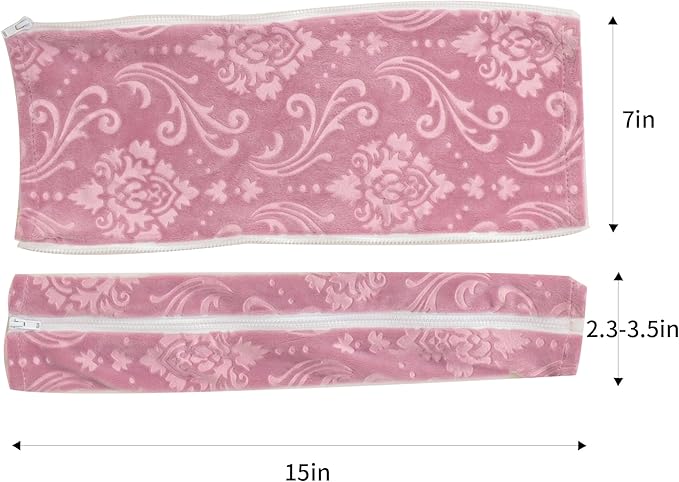 Velvet Pink Office Chair Cover with Armrest Cover 18Inch Wide Stretch Small Desk Computer Chair Covers with Long Zipper Arm Slipcovers Washable