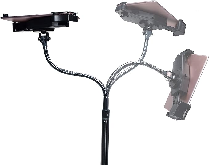 Gooseneck Floor Stand – CTA’s Compact, Adjustable Gooseneck with Swivel Casters for iPad 7th/ 8th/ 9th Gen 10.2”, iPad Air 4, 12.9”, Surface Pro, Zebra & Other 7-13” Tablets (PAD-CGS)