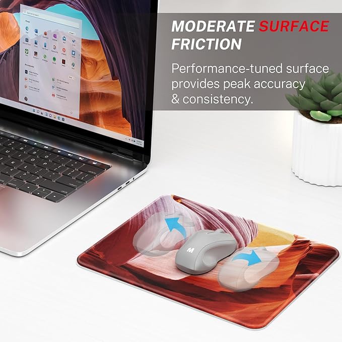 MROCO Mouse Pad [30% Larger] with Anti-Fray Stitched Edges, Premium-Textured Waterproof Surface, Non-Slip Rubber Base, Computer Mouse Mat for Laptop, Office & Home, 8.5 x 11 in, Antelope Canyon