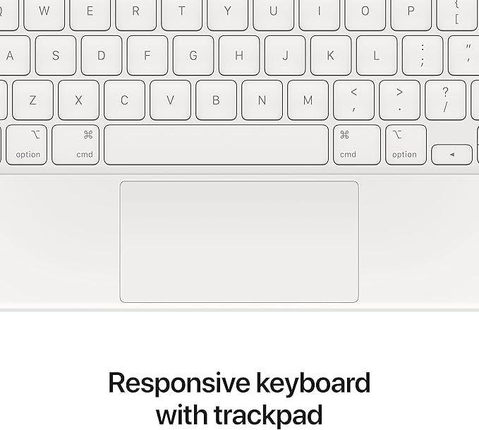 Apple Magic Keyboard: iPad Keyboard case for iPad Pro 11-inch (1st, 2nd, 3rd, 4th gen) and iPad Air (4th, 5th gen, and M2), Great Typing Experience, Built-in trackpad, British English - White