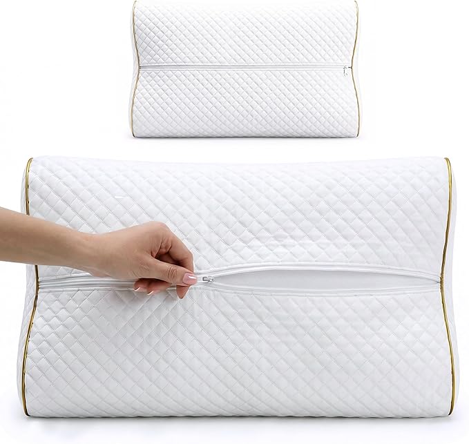 Royal Therapy 2-Pack Travel Memory Foam Pillow, Camping, Cervical for Pain, Contour, Pillow for Neck and Shoulder, Neck