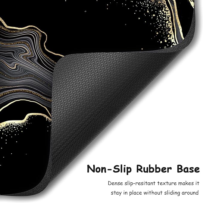 Dapesuom Small Mouse Pad, 6 x 8 Inch Thick Rubber Premium-Textured Non-Slip Portable & Washable Mini Mouse Mat for Women Men Wireless Laptops Keyboard Tray Gaming Computer Office Travel, Black Marble