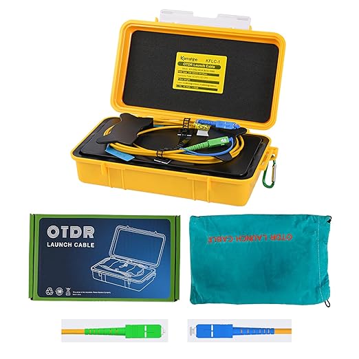 KOMSHINE SC UPC-SC APC OTDR Launch Cable Box G652D Cable Singlemode 9/125, OTDR Fiber Ring Optical Fiber Test Extension Line Single Mode Dead Zone Eliminator 1KM