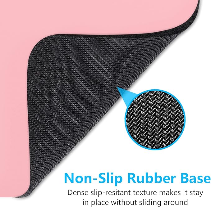 Dapesuom Small Mouse Pad, 6 x 8 Inch Thick Rubber Premium-Textured Non-Slip Portable & Washable Mini Mouse Mat for Women Men Wireless Laptops Keyboard Tray Gaming Work Computer Office Travel, Pink