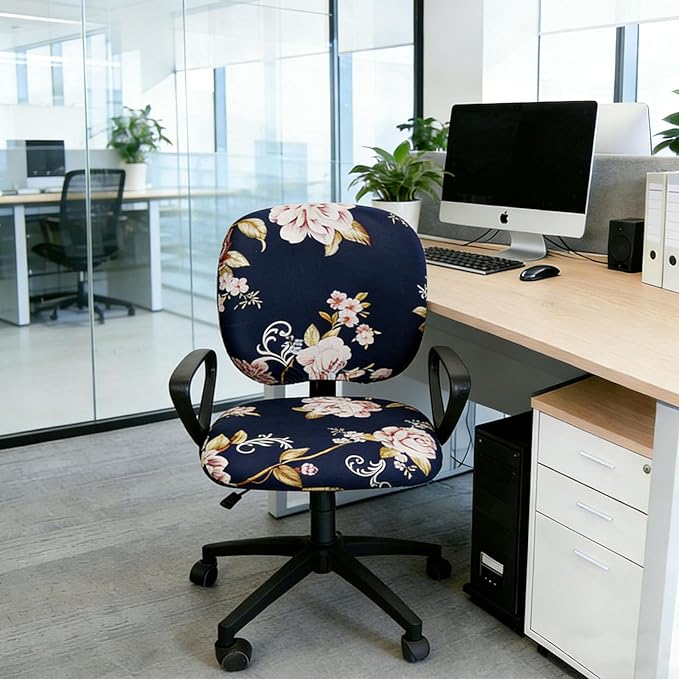 Melaluxe Computer Office Chair Cover - Protective & Stretchable Universal Chair Covers Stretch Rotating Chair Slipcover