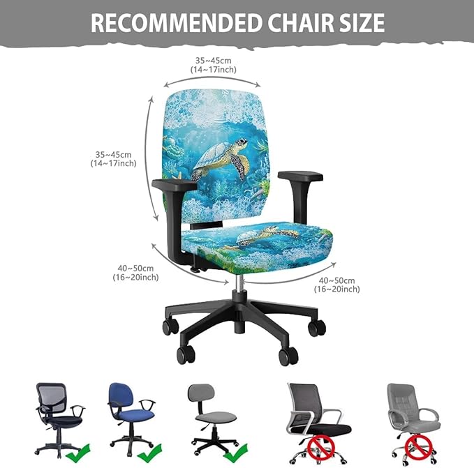GLENLCWE Moon Sun on Black Office Chair Cover Stretchable Seat Covers Universal Computer Chair Covers Rotating Chair Slipcover Computer Chair Protector