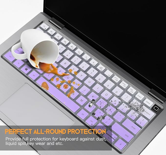 CaseBuy Keyboard Cover for Dell Latitude 7440 7430 7420 7410 14, Dell Latitude 3440 5440 5430 5431 5420, Dell Latitude 14 9420 9430, Dell Latitude 9510 9520 7520 15.6" Laptop -Ombre Purple