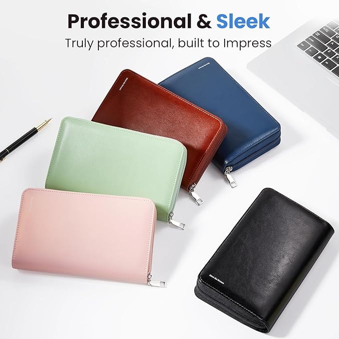 Sooez Zip-Enclosed Business Card Holder Organizer, Professional Credit Card Case Book for Women Men, 240 Capacity, Premium Vegan Leather Gift Card Organizer Storage, Business Card Wallet, Purple