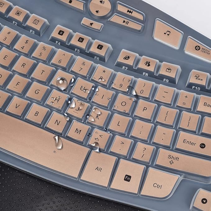 Keyboard Cover for Logitech K350 MK550 MK570 Keyboard Cover Skin for Logitech K350 MK550 MK570 Wireless Wave Keyboards Covers Skin Protector Accessories, Gold