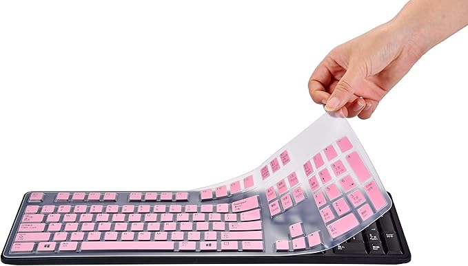 Keyboard Cover for Dell KB212-B & Dell 2GR91 4G481 KB4021 Slim USB 104-Key Keyboard, Dell KB212-B Keyboard Skin Protector - Pink