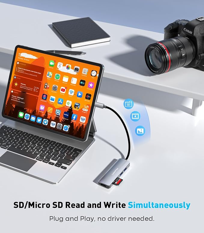 UANTIN USB C Hub Multiport Adapter with 4K HDMI Dongle, SD/TF Card Reader, 2 USB-A 3.0, 5 in 1 USBC Hub for MacBook Mac Pro/Air, Dell, HP, ASUS, Acer and Other Type C Laptops