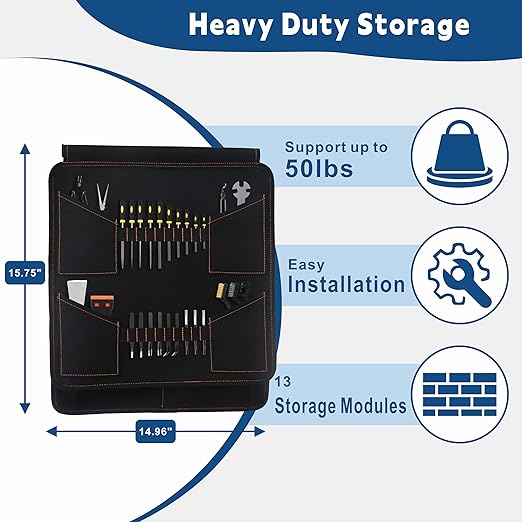 Canvas Pivot Panels 3D Printing Accessories Tools Storage, Double-Sided Swivel Workshop Organizer with 13 Storage Modules for 3D Studio Farm