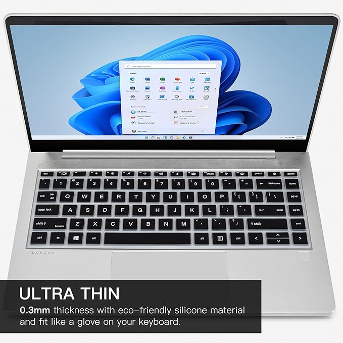 CaseBuy Keyboard Cover for HP Probook 440 445 G8 G9 G10 2023 2022 14 inch, HP Probook 640 G7 G8 14" Laptop Protector Skin(Not Fit Probook 440 445 G5 G6 G7) -Black
