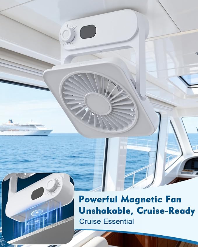Small Desk Fan Personal Fans: 4000mah 4-14 Hours Battery Office Quiet Mini Desktop Fan Portable Rechargeable Travel Essentials, USB-C Charging for Sleeping, Office, Bedroom, Cruise, White