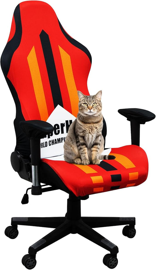 Gaming Chair Covers,Stretchable Computer Chair Cover,Ergonomic Office Chair Cover,for Anti Cat Scratch Protection of Computer Gamer Chair Slipcovers,Racing Chair Covers (Only Covers,Superhero Red)