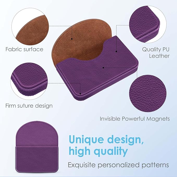 Business Card Holder，PU Leather Business Card Case Color Printing Pattern Card Holder Wallet，Pockets Magnetic Credit Card Holders for Men and Women，Purple