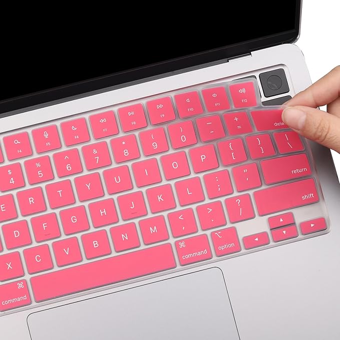 2 Pack Keyboard Cover for 2026 MacBook Neo 13“ (Touch ID) & MacBook Pro 14”/16“ M5-M1 Pro/Max, M5-M2 & MacBook Air 13”/15" M5-M1, Keyboard Protective Skin US Layout - Red