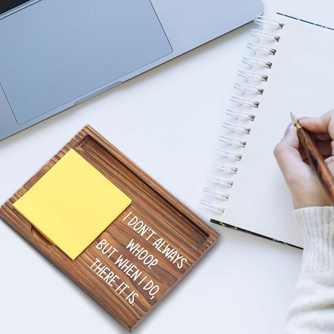 Funny Whoop Sticky Note Holder, Quirky Desk Organizer, Humor Office Gift for Coworkers, Friends, Bosses, Self-Stick Note Pad Holders EDP128