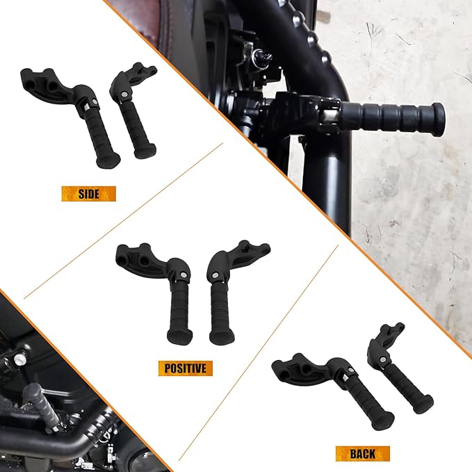 Motorcycle Rear Passenger Foot Pegs Footrest Mount Bracket Fit for Indian Scout 2015-2025 Scout Sixty 2016-2025 Bobber 2018-2025 (Matte Black)