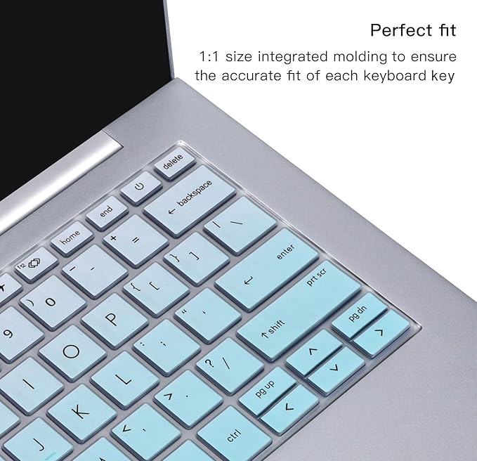 2PCS Keyboard Cover Skin for HP EliteBook 830 835 840 845 1040 G9 G10 13.3 & 14 inch 2025-2022, HP EliteBook 14 inch Keyboard Protector(Not fit 840 845 1040 G11 G8 G7 G6 G5 G4 G3),Gradual Mint+Clear