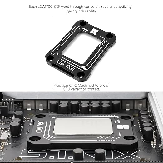 Thermalrlght LGA1700-BCF Black V2 CPU Anti-Bend Fixer, Intel 12/13/14 Gen Anti-Bend Fixing Fixture, with Intel CPU Corrective Fixing Bracket, LGA17XX Corrective CPU Bender, LGA1700 Full Fit Fixer