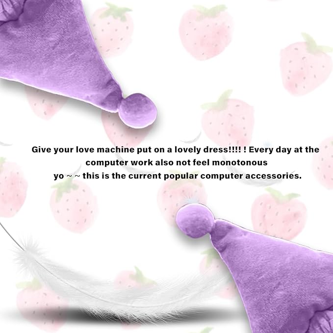 23'' - 34'' Computer Monitor Protective Cover with Cat Ear Design, Cute Monitor Dust Cover with Furry Design, Elastic Dustproof, Suitable for PC, Tablet, TV