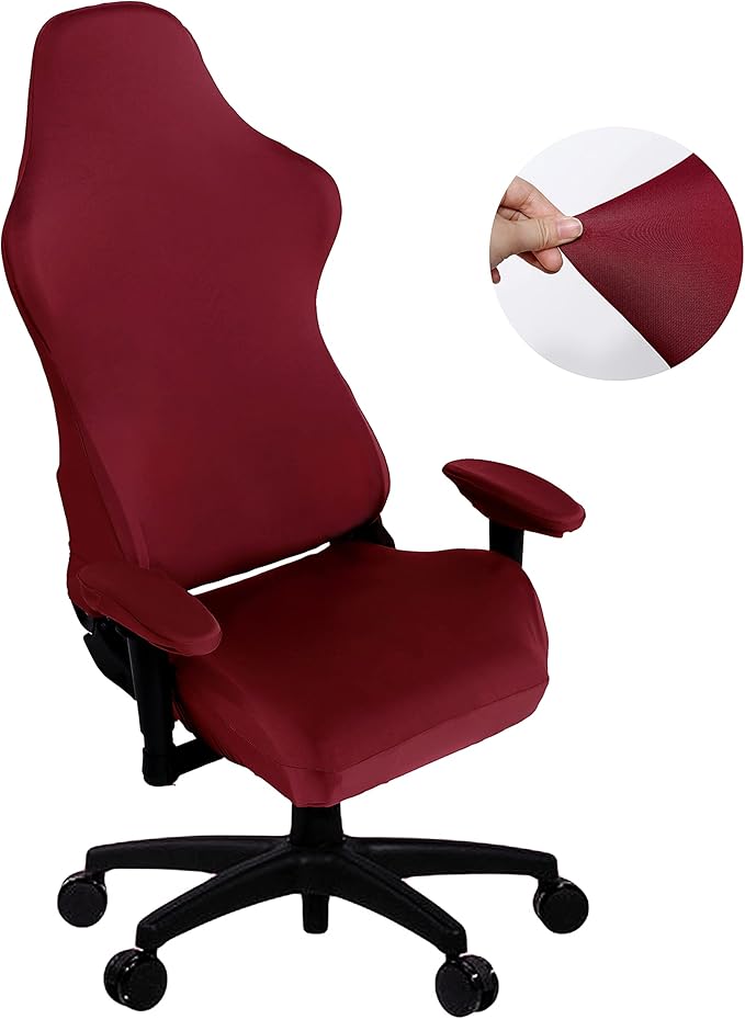 SARAFLORA Gaming Chair Covers Stretch Washable Computer Chairs Slipcovers for Armchair, Swivel Chair, Computer boss Chairs (Burgundy, X-Large)