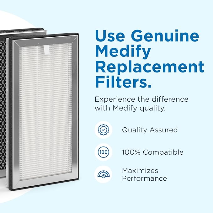 Medify MA-15 Genuine Replacement Filter Set for Allergens, Smoke, Wildfires, Dust, Odors, Pollen, Pet Dander | 3 in 1 with Pre-filter, True HEPA H13 and Activated Carbon for 99.9% Removal | 1-Pack
