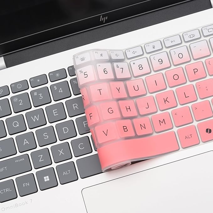 Keyboard Cover for 2026 2025 HP OmniBook 5 Next Gen AI 14" & OmniBook 7 14"/OmniBook 5 Flip 14" 14-he 14-fp 14-FR 14-fs 14-he0037nr 14t-fr000 14-fp0057nr 14-fs0000 (Not fit 14-fm 14-fk 14-ha)-OPink