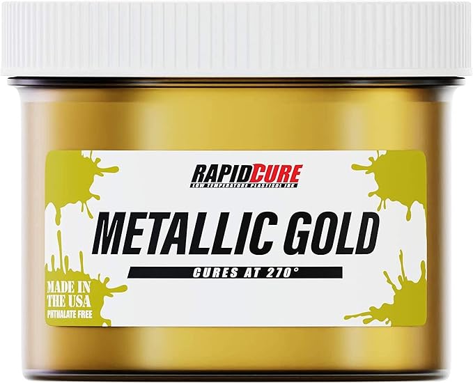 Rapid Cure® Screen Printing Ink Gold (Pint - 16oz.) - Plastisol Ink for Screen Printing, Fast Curing Fabric Paint - Screen Print Direct®, USA Made