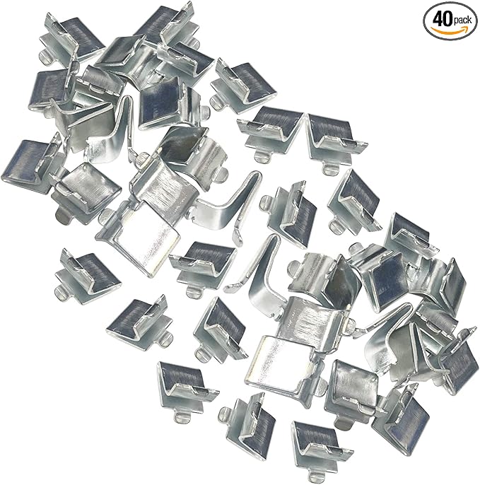 Bueyfolt Adjustable Steel Pilaster Shelf Support Clips -40 Pieces