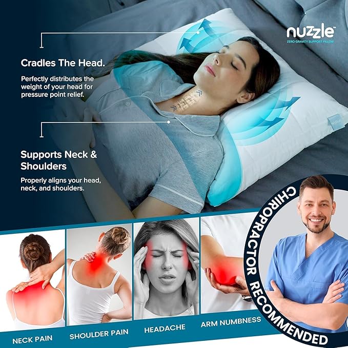 Nuzzle Pillows Standard Size Set of 4,Adjustable Firm Pillows Luxury Hotel Collection Bed Pillows – Best Adjust Height Soft Cooling Pillows for Back, Stomach and Side Sleepers