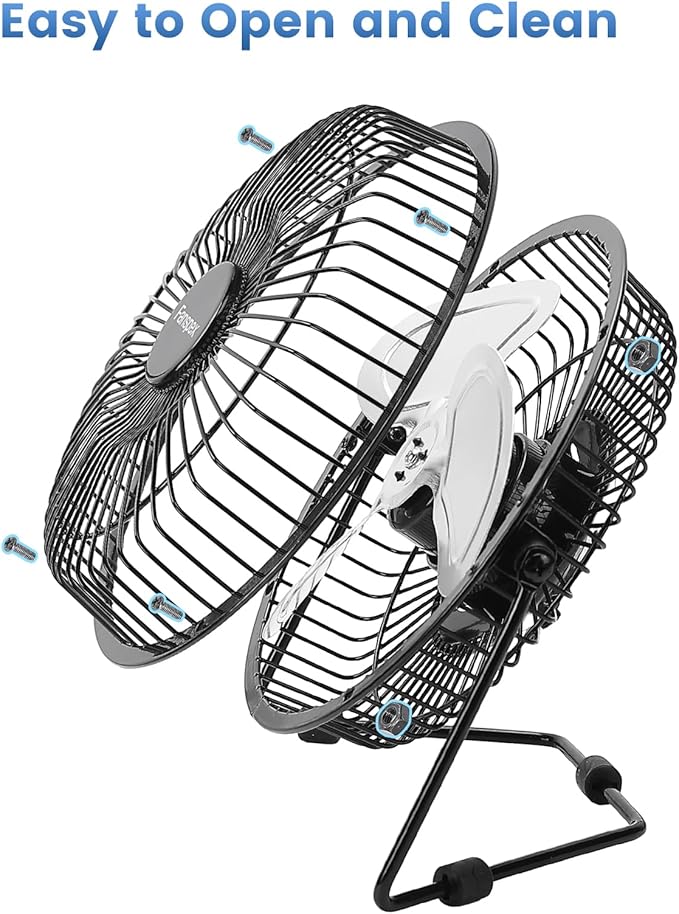 Fanspex 6" USB Desk Fan, Small Desktop Fans for Home Office Bedroom, Metal Construction with 360° Adjust Tilt, 1800 RPM Fan Speed
