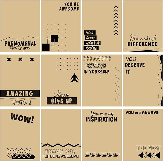 12 Pieces Empowering Sticky Note Pads 3" x 4" Motivational Educator Sticky Notes Inspirational Self Stick Note Pad Funny Sticky Notepad Appreciation Gifts for Teacher Office Student (Minimalist)