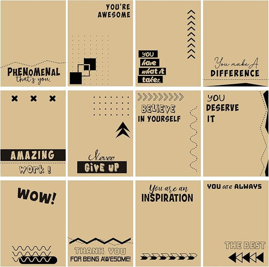 12 Pieces Empowering Sticky Note Pads 3" x 4" Motivational Educator Sticky Notes Inspirational Self Stick Note Pad Funny Sticky Notepad Appreciation Gifts for Teacher Office Student (Minimalist)