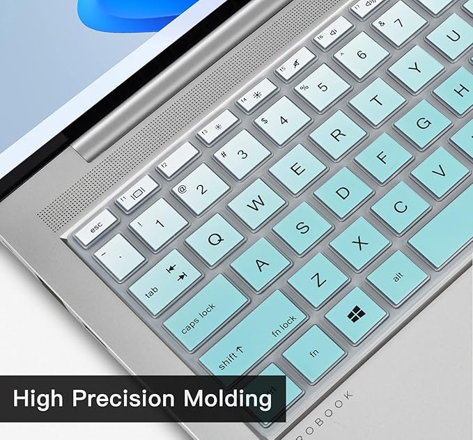 CaseBuy Keyboard Cover for 14" HP Probook 440 445 G8 G9 G10 2023 2022, HP Probook 640 G7 G8 14" Notebook Protector Skin(Not Fit Probook 440 445 G5 G6 G7) -Ombre Mint