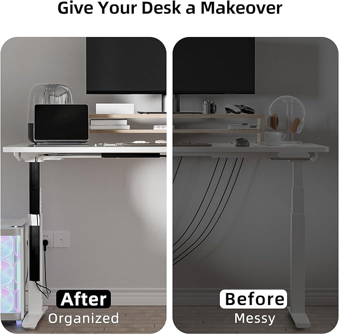 YECAYE 6x15.7in Cable Management, Cord Organizer, Cable Organizer, Adhesive Mount Cord Organizer for Desk, No-Drill Desk Wire Management for Home Office, Baby proofing, Black