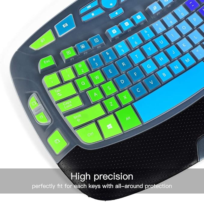 Keyboard Cover for Logitech K350 MK550 MK570, Ultra Thin Keyboard Cover Skin for Logitech K350 MK550 MK570 Keyboards Covers Protector Accessories, Rainbow