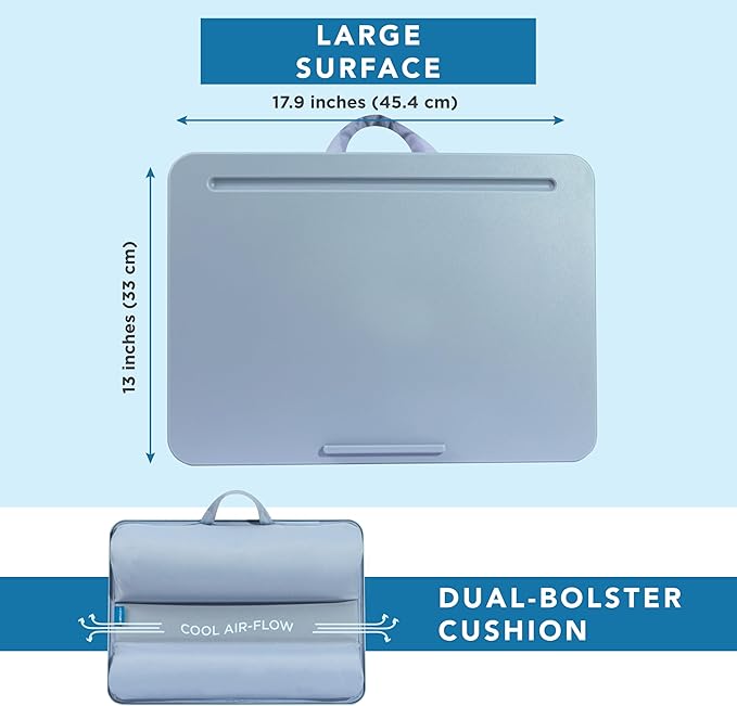 LAPGEAR Original Lap Desk – Fits Up to 17″ Laptops – Sky Blue – Style No. 45153