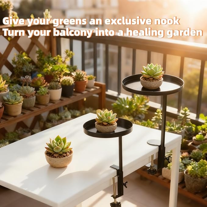2Pack 8.3inch Adjustable Window Plant Shelves - Metal Clamp-on Windowsill Extension Tray, Floating Planter Stand for Indoor Plants Home Decor (white)