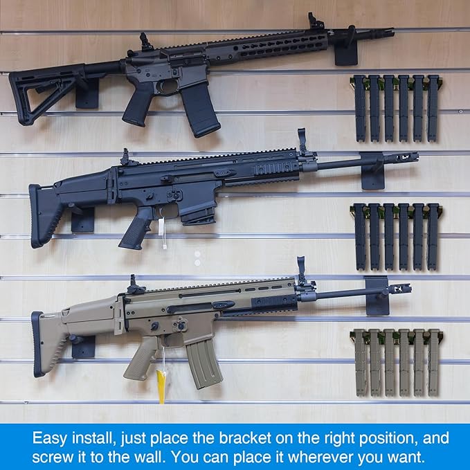 RUSFOL Solid ABS 6X Standard PMAG Wall Mount, Mag Holder, Home Magazine Storage Rack