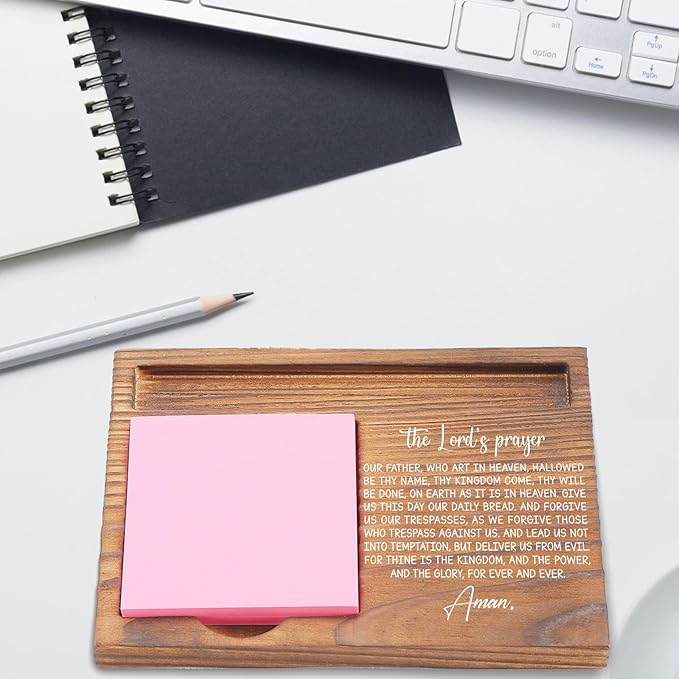 The Lord’s Prayer Sticky Note Holder, Christian Desk Organizer for Religious Social Worker Therapist Counselor Educators Gift for Office Self-Stick Note Pad Holders EDP115