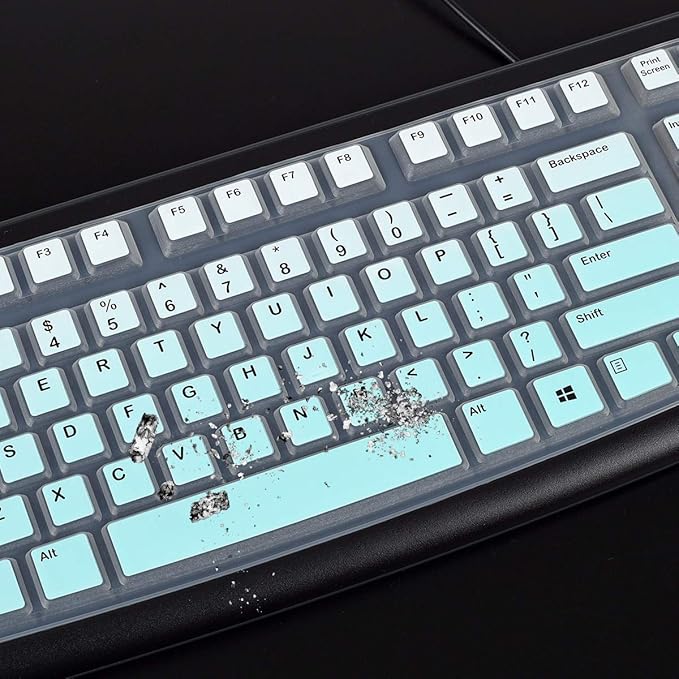 Keyboard Cover for Logitech K120 MK120 Wired Keyboard, Logitech K120 Keyboard Accesseries, Ultra Thin Logitech K120 Keyboard Skin Protector - Gradual Mint
