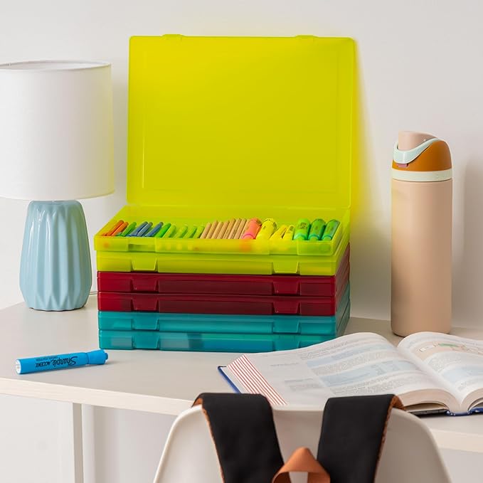 IRIS USA 6-Pack A4 File Box Paper Cases |Made in USA| Fits 8.5" x 11" Letter Paper, Portable & Stackable - Multi-Color