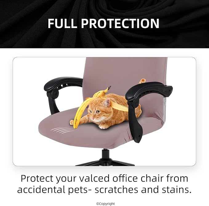 DIVA EN CAMINO DEC Universal Office Chair Cover with Durable Zipper, Soft Stretch Slipcover for High Back Chair