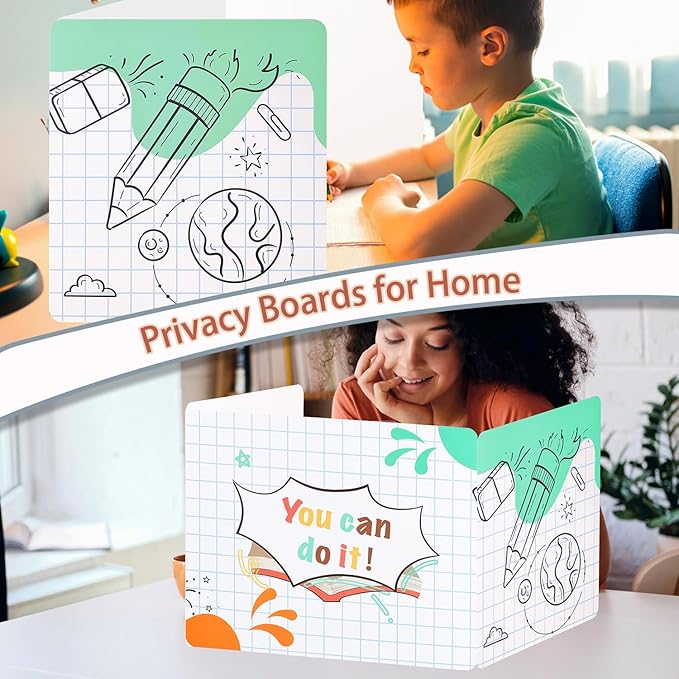 Privacy Boards for Student, 12 Pcs Desk Dividers for Students, Cardboard Privacy Folders, Privacy Shield Folder Boards, Classroom Divider Shield for School Teachers Home (You Can Do it)