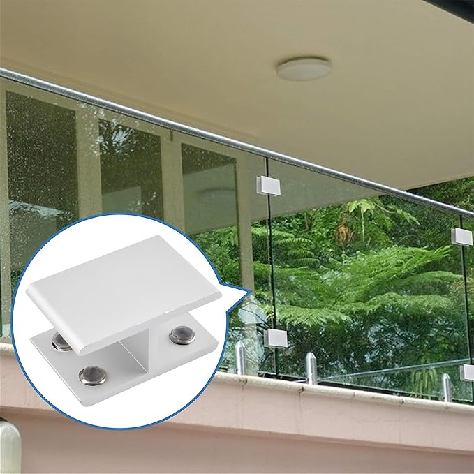 INCREWAY 4 Pack Adjustable Aluminum Alloy Glass Shelf Support Bracket, Double Side Clamp Holder for 15-20mm Thickness, 180 Degrees